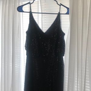 Black sequin Blouson Dress